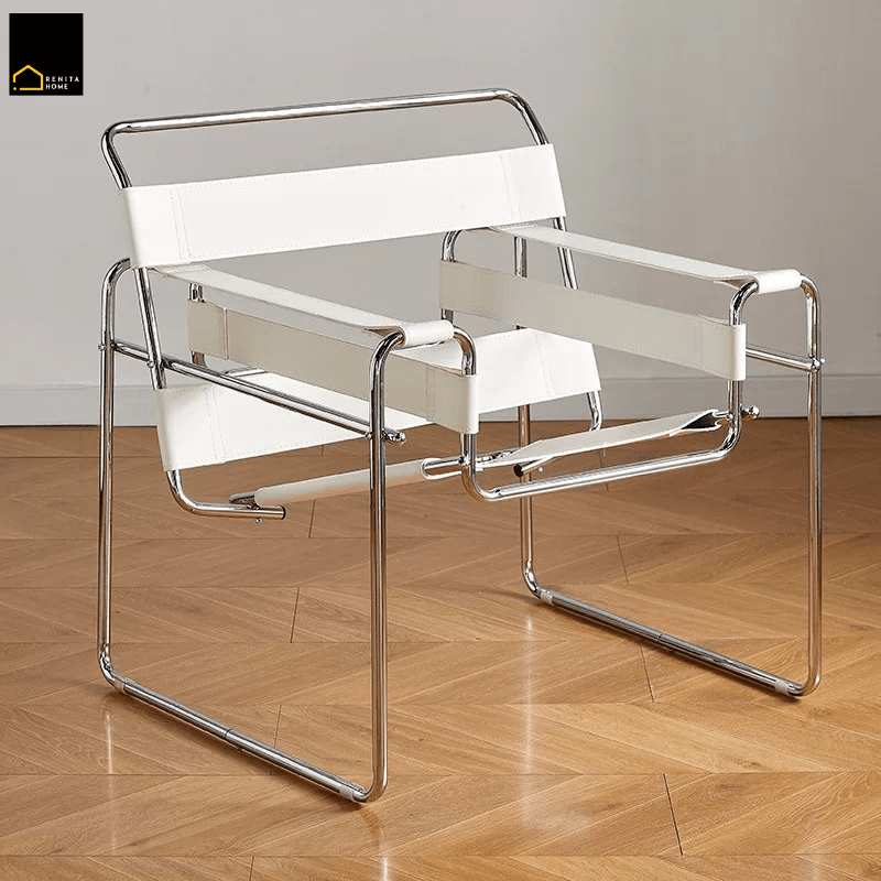 เก้าอี้อเนกประสงค์ RENITA HOME รุ่น KEVIN CHAIR สีขาว โครงเหล็ก เบาะหนัง PU_3